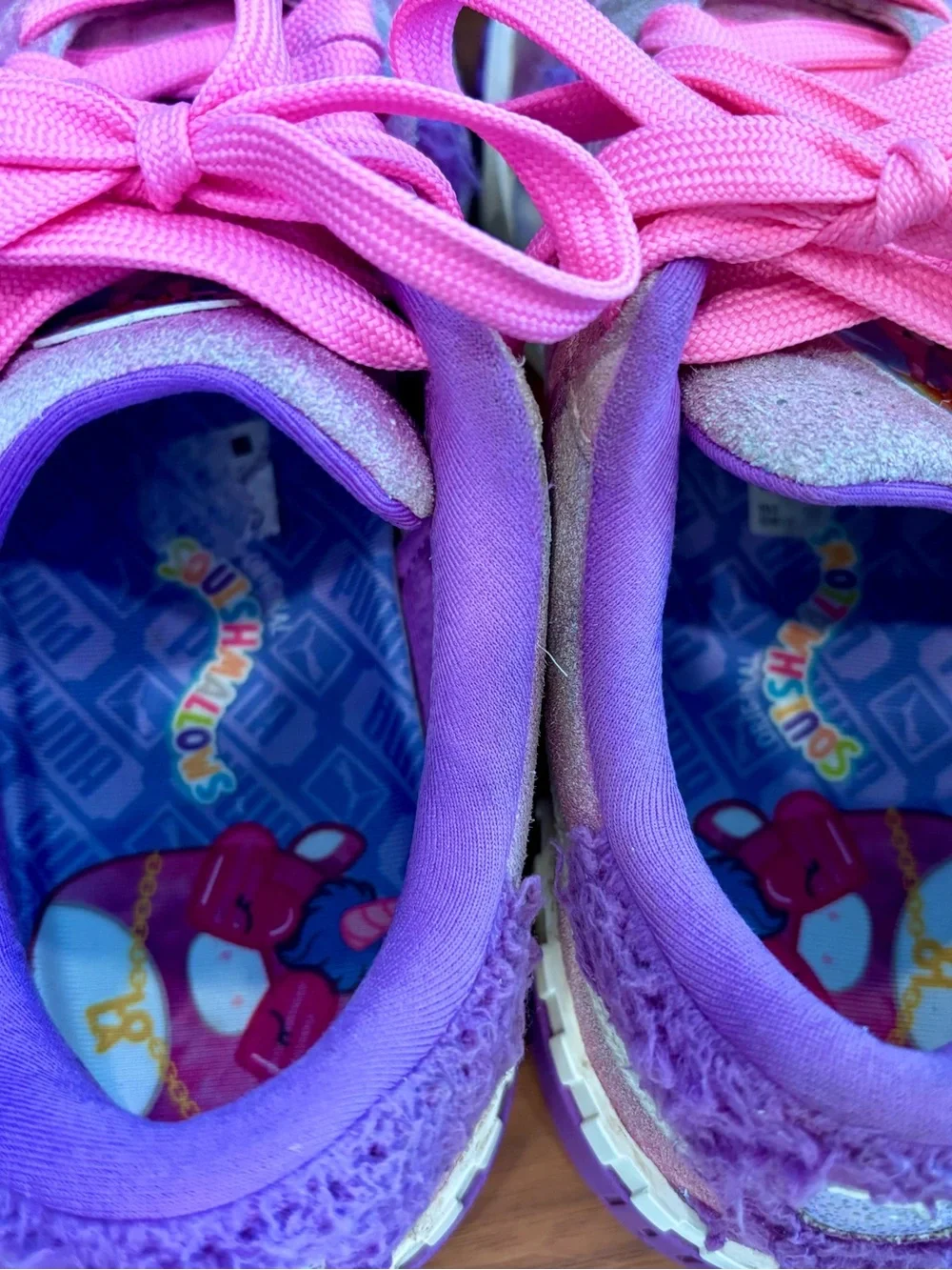 Puma Kids Pink and Purple Lace-Up Sneakers (Squish mellow theme)